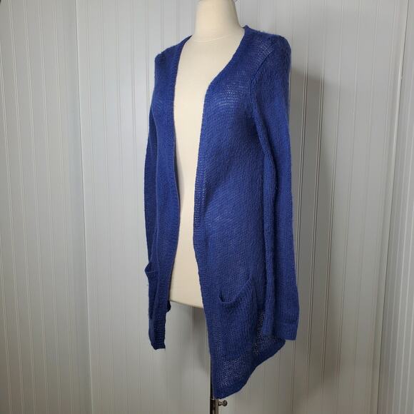 Wooden Ships Women's Mohair Wool Waterfall Cardigan Sweater Size Small M Blue - Picture 9 of 9